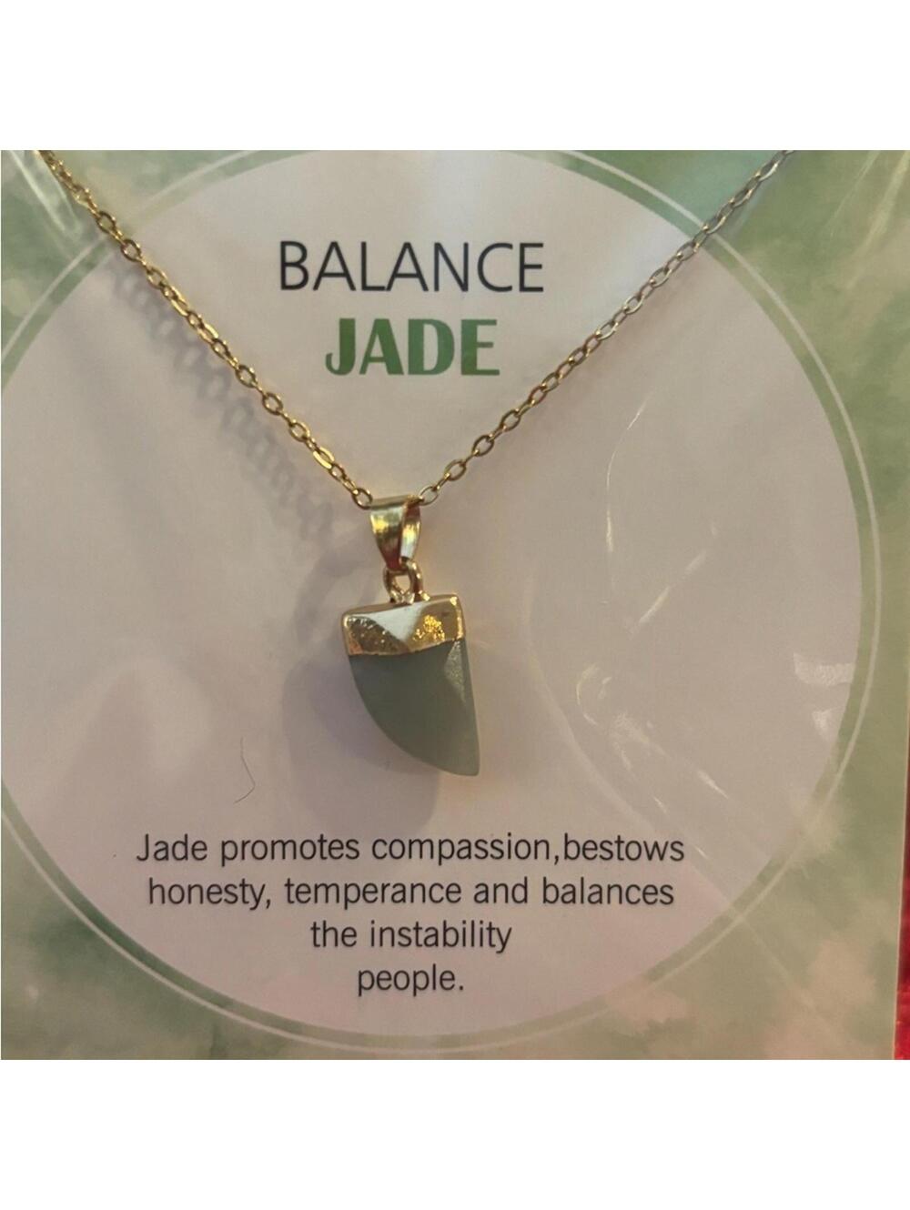 J106 Balance Jade Gold Necklace new in packaging